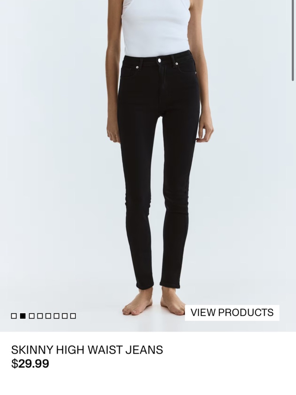 H&M Slim High-Waist Skinny Jeans in Black